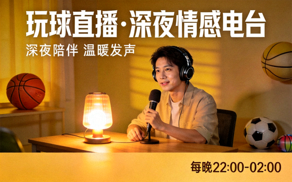 玩球直播 深夜情感电台直播间封面