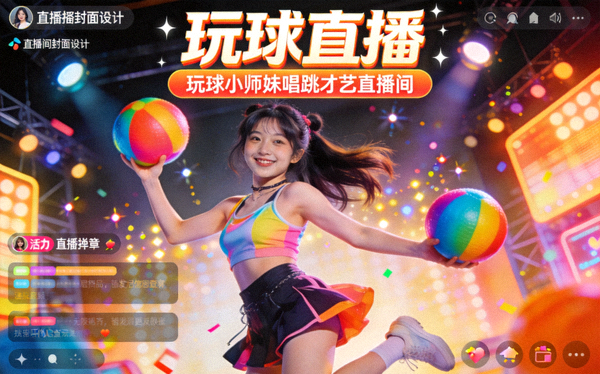 玩球直播 玩球小师妹唱跳才艺直播间封面